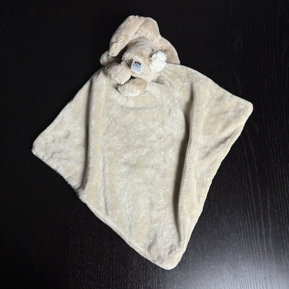 JELLYCAT Light Brown/Beige Bunny Rabbit Plush Baby Security Blanket Lovey - Picture 3 of 4